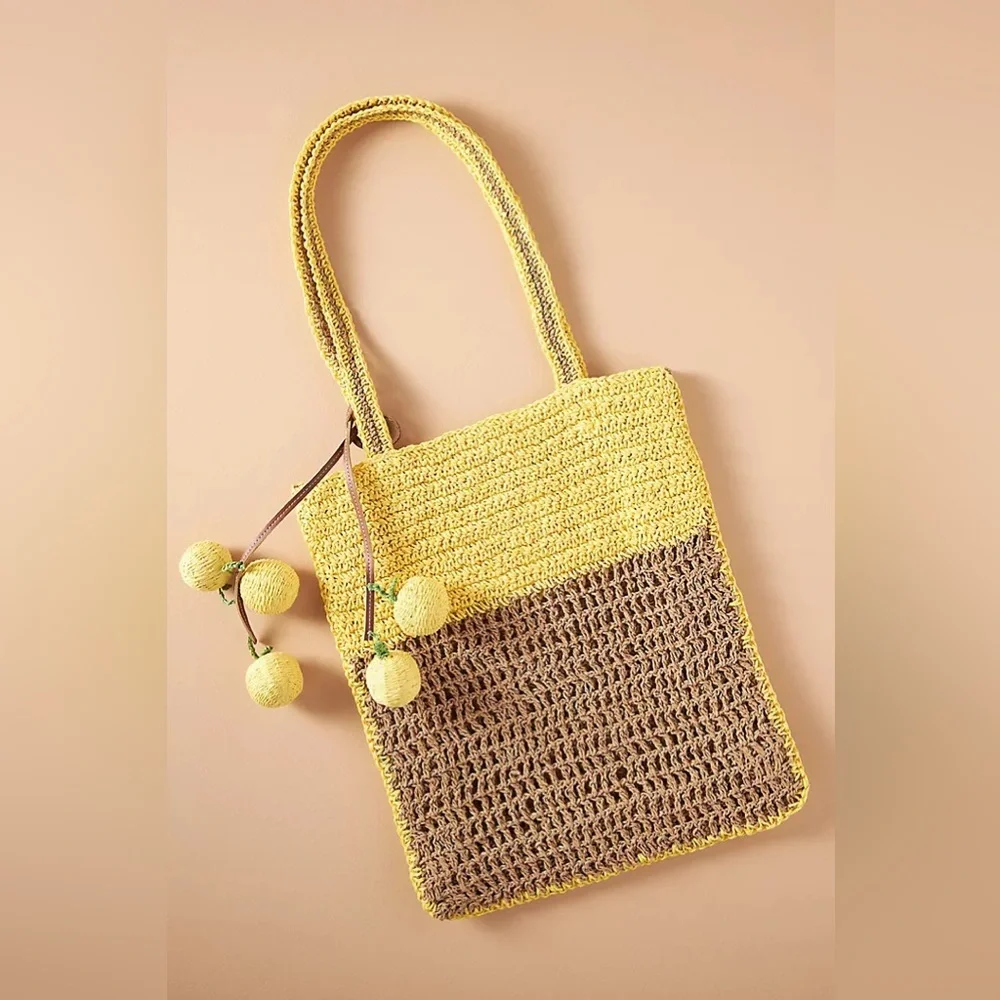 Anthropologie Raffia Icon Tote - Picture 3 of 5